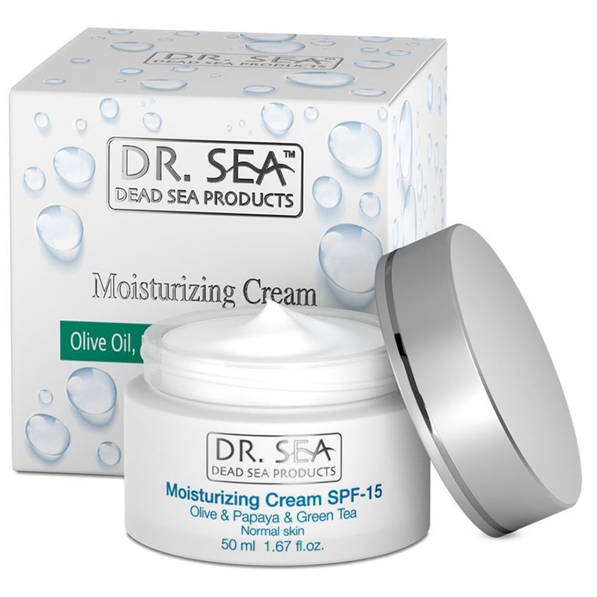 DR. SEA Увлажняющий и восстанавливающий крем для лица с маслом оливы, экстрактом папайи и зеленого чая SPF15.