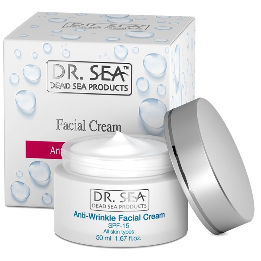 DR. SEA Антивозрастной крем для лица против морщин с экстрактом Дуналиеллы и минералами Мертвого моря SPF15