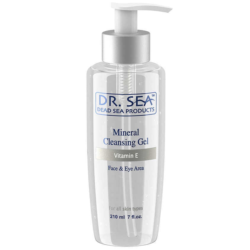 DR. SEA Деликатно очищающий минеральный гель для лица и глаз с минералами Мертвого моря и витамином Е.