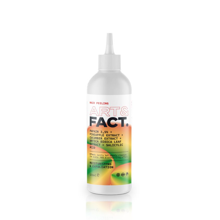 ART&FACT Очищающий и увлажняющий энзимный пилинг для кожи головы и волос с папаином и экстрактами ананаса, огурца, крапивы, и салициловой кислотой