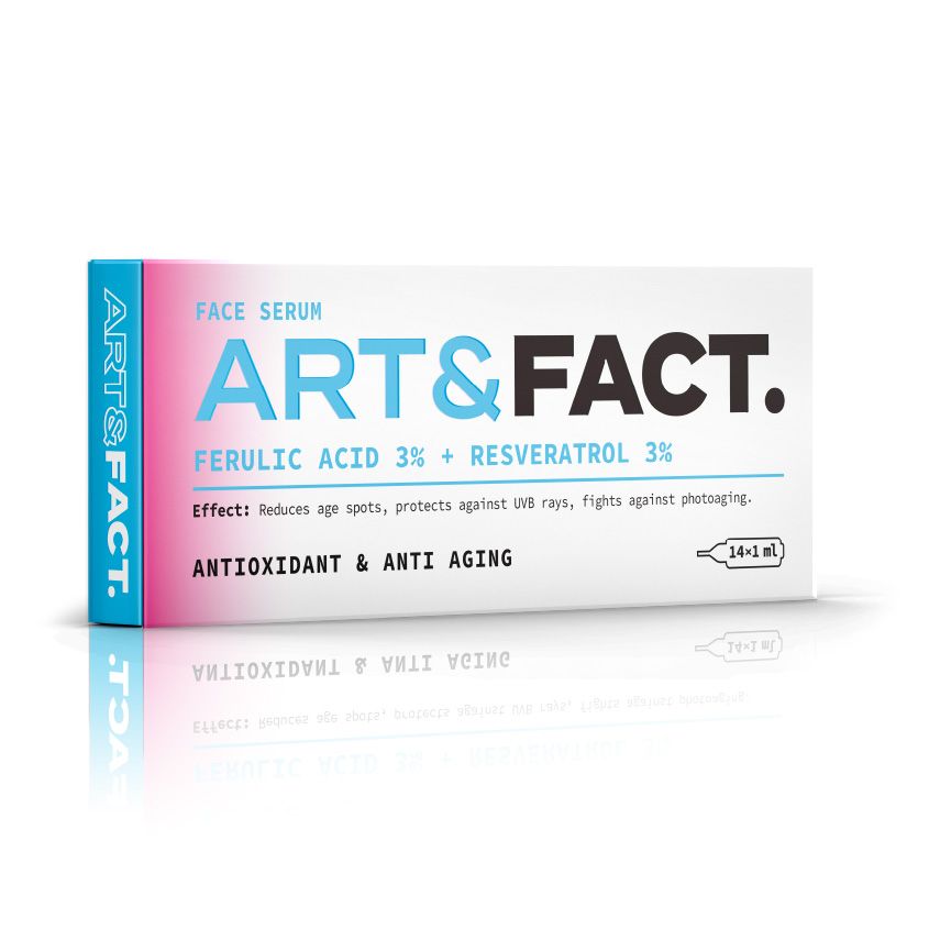 ART&FACT Сыворотка под мезороллер и дермапен для лица с феруловой кислотой 3 % и ресвератролом 3 % для борьбы с пигментными пятнами