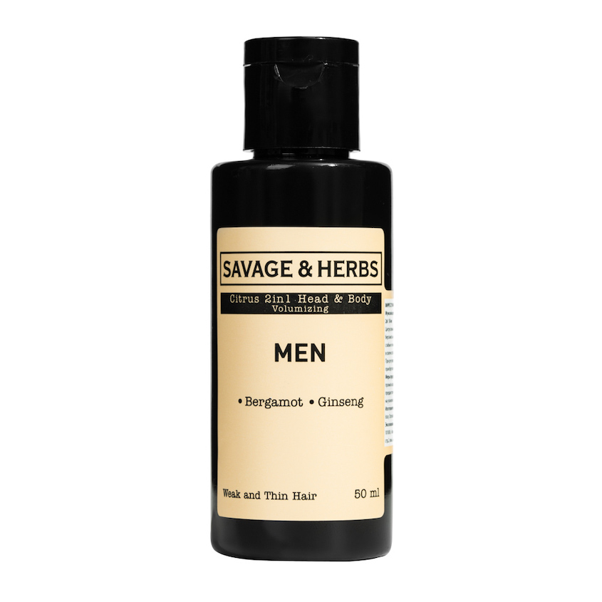 

SAVAGE&HERBS Мужской освежающий цитрусовый шампунь и гель для душа 2 в 1 с бергамотом и женьшенем