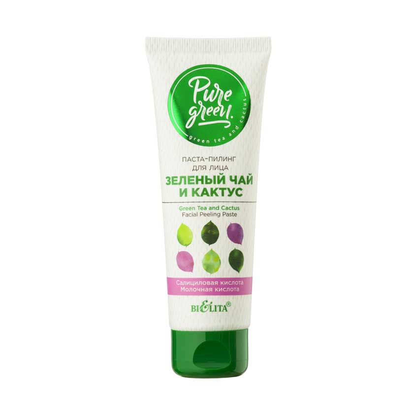 

БЕЛИТА PURE GREEN Паста–пилинг для лица Зеленый чай и кактус