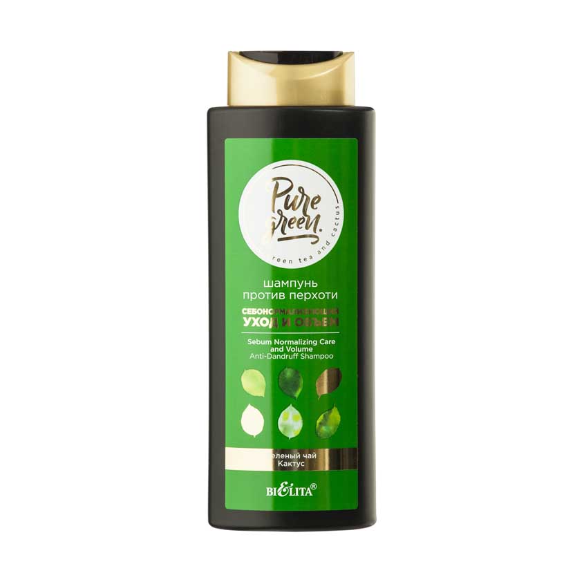 

БЕЛИТА PURE GREEN Шампунь против перхоти Себонормализующий уход и объем