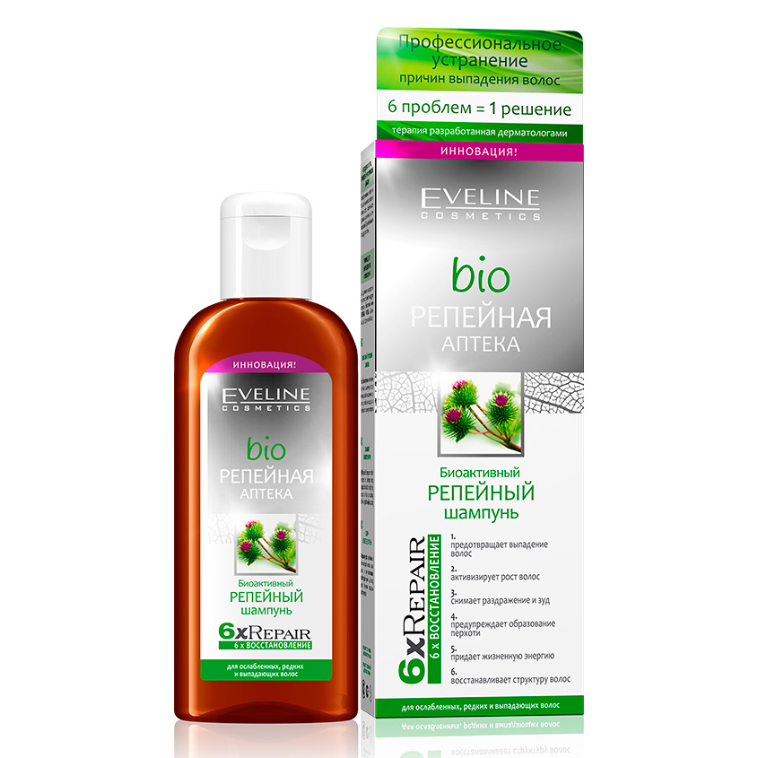 EVELINE Шампунь для волос РЕПЕЙНАЯ АПТЕКА BIO против выпадения волос ...