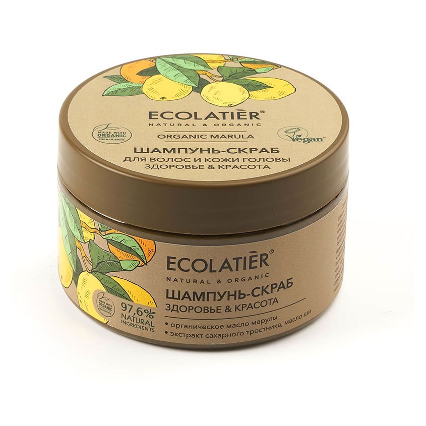 

ECOLATIER GREEN Шампунь-скраб для волос и кожи головы Здоровье & Красота ORGANIC MARULA