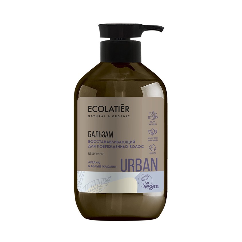 

ECOLATIER Бальзам Восстанавливающий для поврежденных волос аргана & белый жасмин