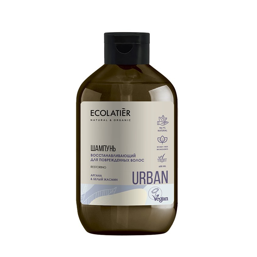 

ECOLATIER Шампунь Восстанавливающий для поврежденных волос аргана & белый жасмин