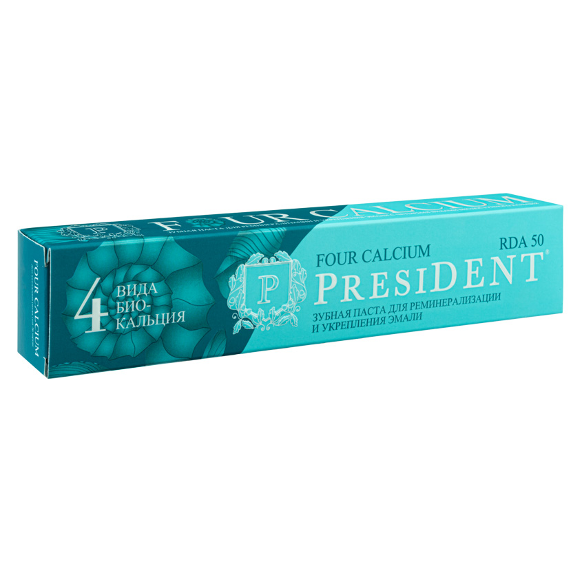 

PRESIDENT Зубная паста PRESIDENT Four Calcium (50 RDA)