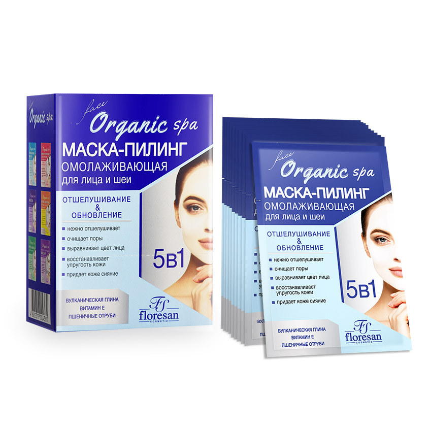 

FLORESAN Омолаживающая маска – пилинг на основе голубой вулканической глины