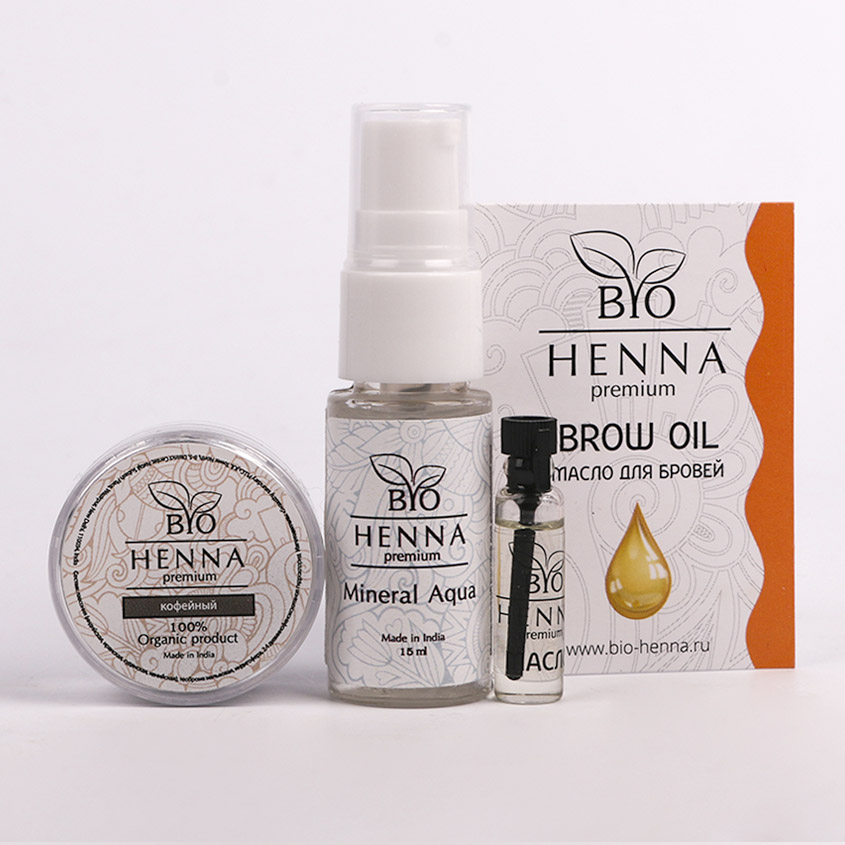 Подарочный набор для окрашивания бровей хной и уход кофе