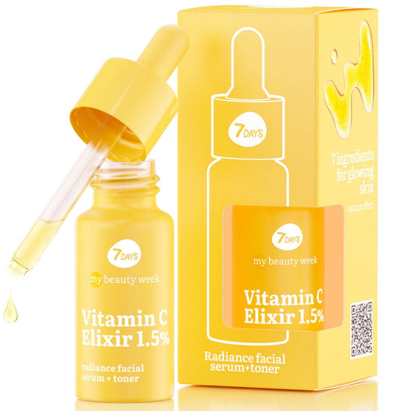 Сыворотка+тонер для лица придающая сияние коже VITAMIN C ELIXIR 1,5% MY BEAUTY WEEK