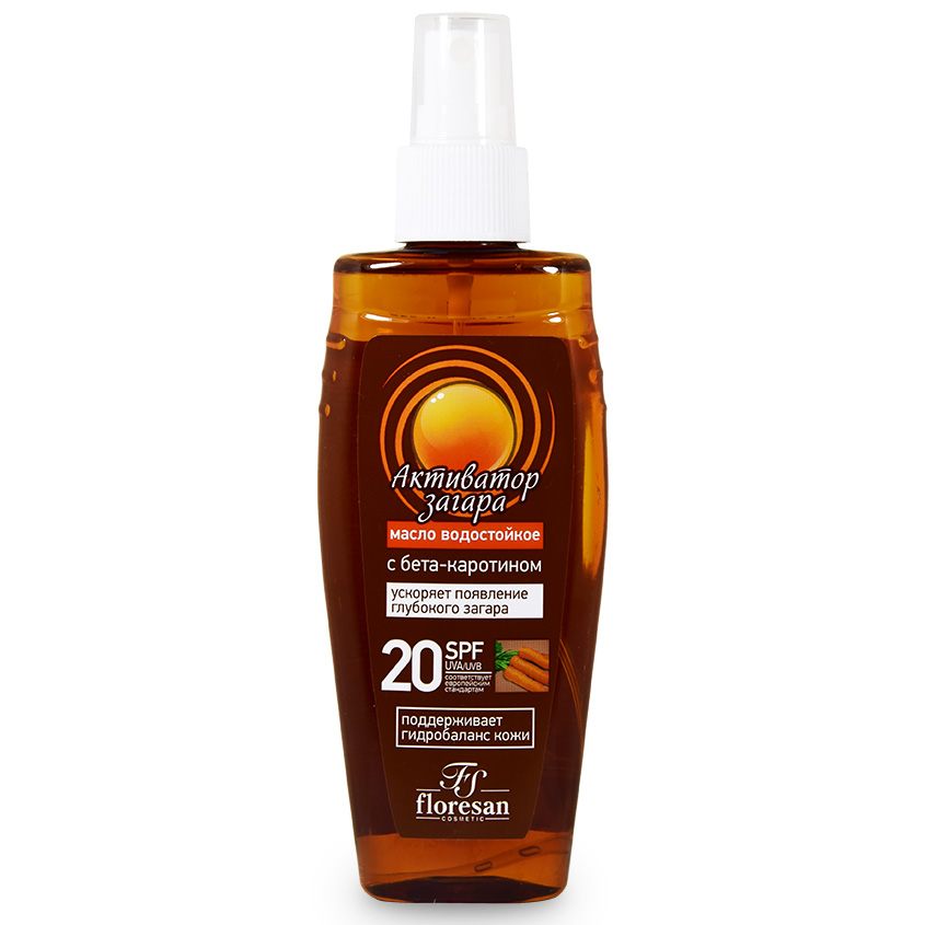 FLORESAN Масло водостойкое "Активатор загара" SPF 20 купить по низким ...