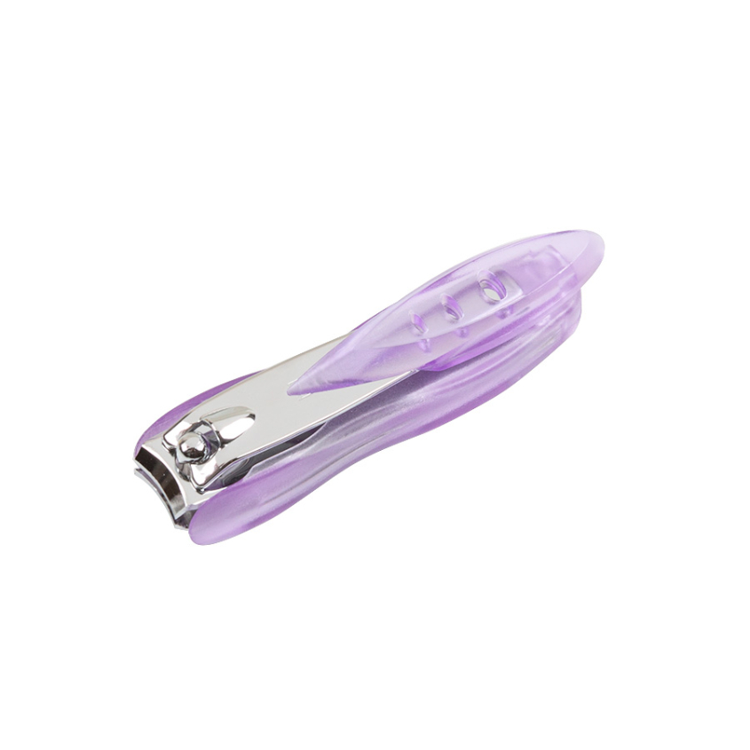 фото Книпсер средний в пластмассовом чехле с контейнером для отсеченных ногтей, фиолетовый sln-603-c10 zinger