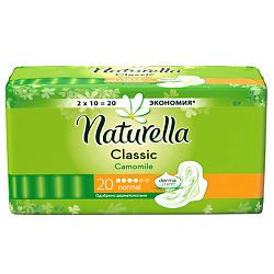 NATURELLA Classic Женские гигиенические прокладки ароматизированные с крылышками Camomile Normal Duo