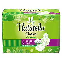 NATURELLA Classic Женские гигиенические прокладки ароматизированные с крылышками Camomile Maxi Single