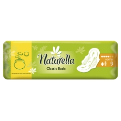 NATURELLA Classic Basic Normal Женские гигиенические прокладки с крылышками 9 шт.