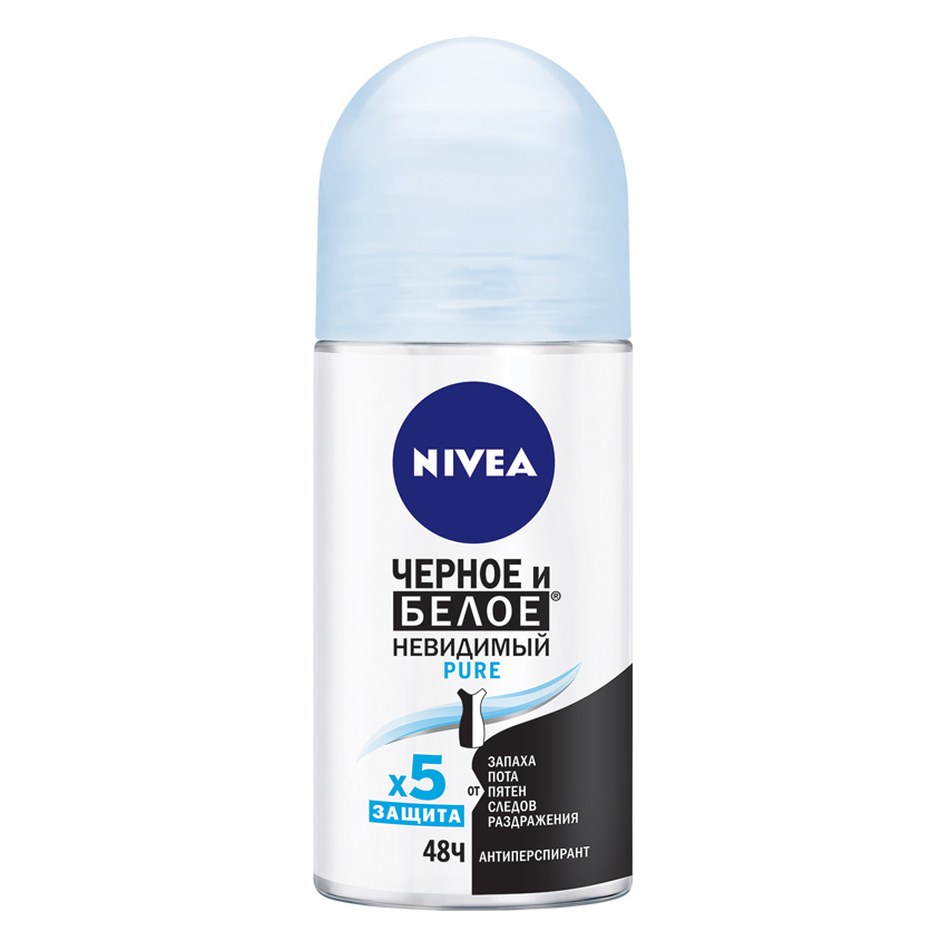 

NIVEA Антиперспирант шарик "Невидимая защита для черного и белого" Pure