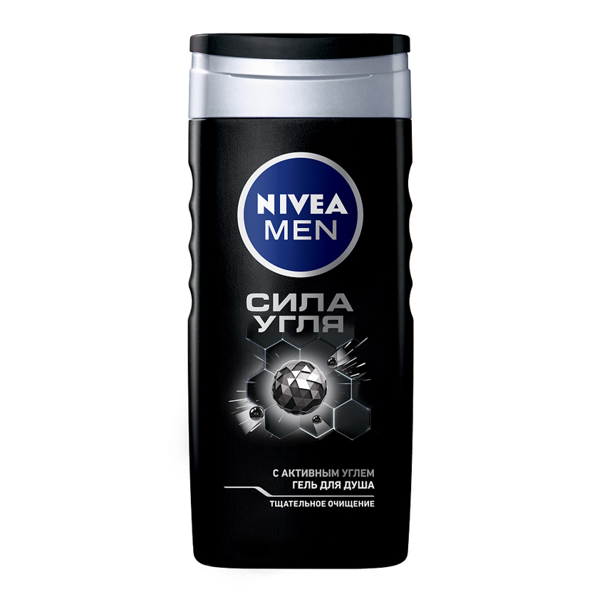 NIVEA NIVEA Гель для душа для мужчин Сила Ухаживающая формула геля с Активным Углем работает как магнит: притягивает загряз