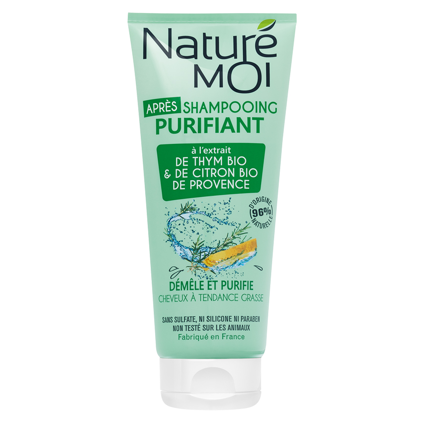 NATURE MOI Бальзам-ополаскиватель для волос очищающий с экстрактами TМИНА и ЛИМОНА BIO