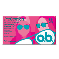 O.B. Тампоны ProComfort Mini 16 шт.