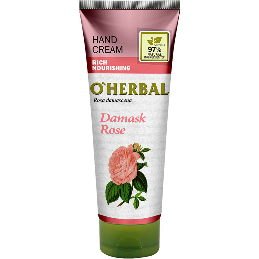 

O'HERBAL Обогащенный питательный крем для рук дамасская роза