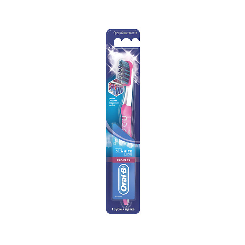 ORAL-B Зубная щетка 3D White Luxe Pro-Flex 38 средняя oral b зубная щетка proexpert все в одном 40 средняя