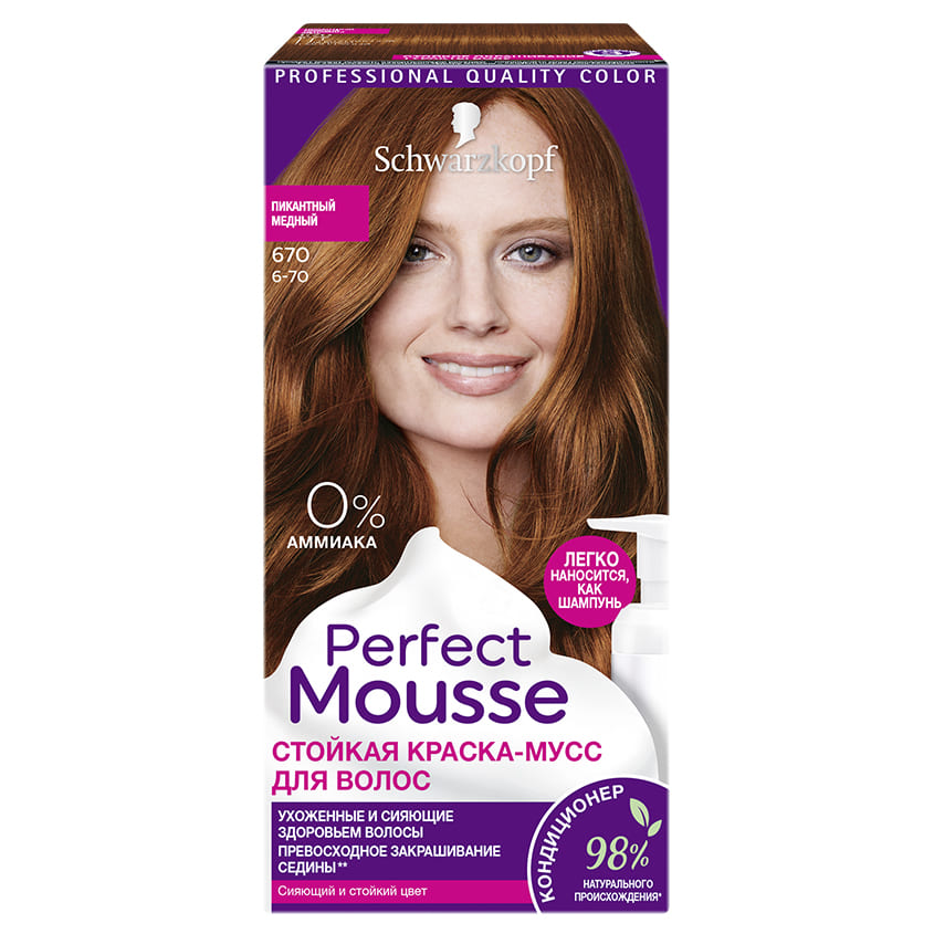 

PERFECT MOUSSE Краска-мусс для волос с ухаживающими компонентами