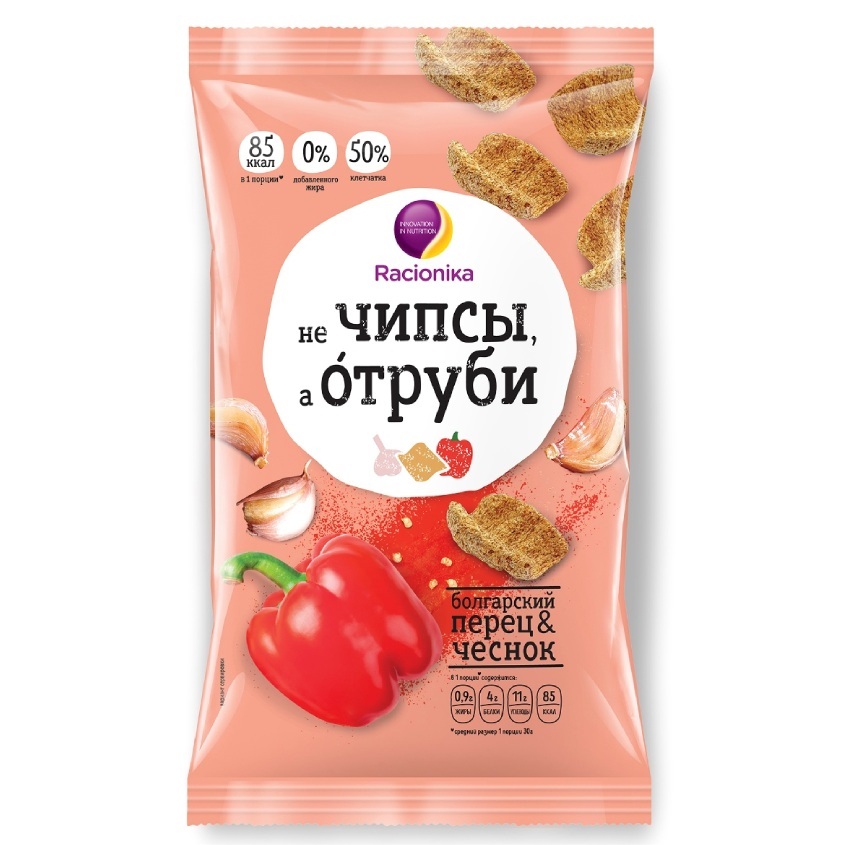 

RACIONIKA Отруби хрустящие Болгарский перец и чеснок