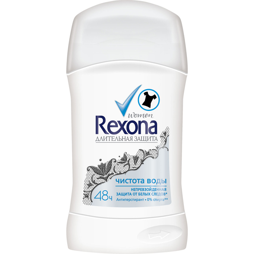 REXONA REXONA Антиперспирант-стик Чистая в Защита от пота и запаха в сочетании с ухаживающим компонентом, который смягчает и