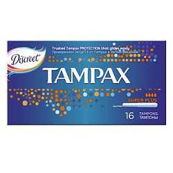 TAMPAX CEF Тампоны женские гигиенические с аппликатором Super Plus Duo 16 шт.