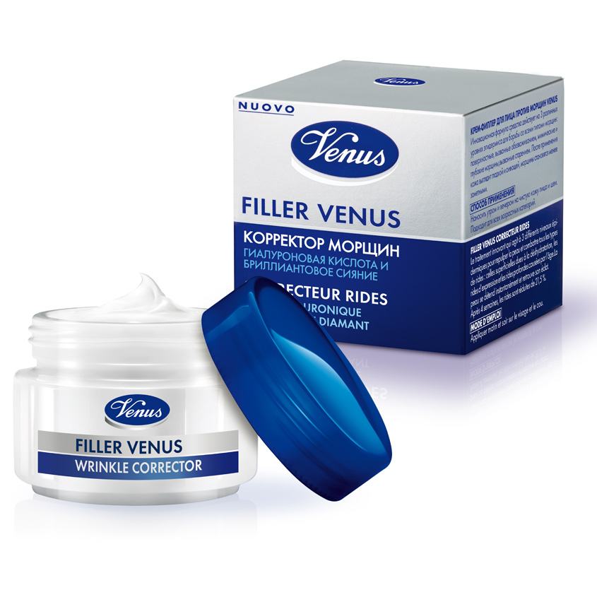 VENUS Крем-филлер для лица против морщин с гиалуроновой кислотой, придающий сияние
