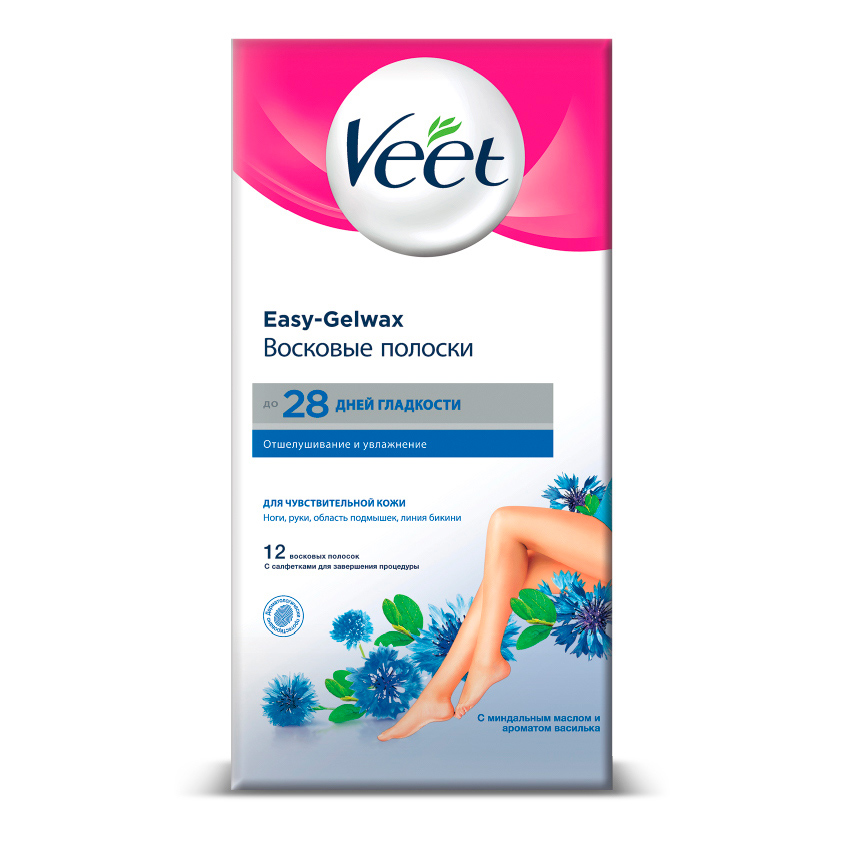 VEET Полоски восковые для депиляции для чувствительной кожи