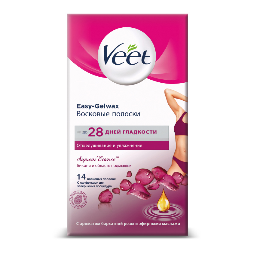 

VEET Полоски восковые для линии бикини и подмышек с ароматом бархатной розы и эфирными маслами
