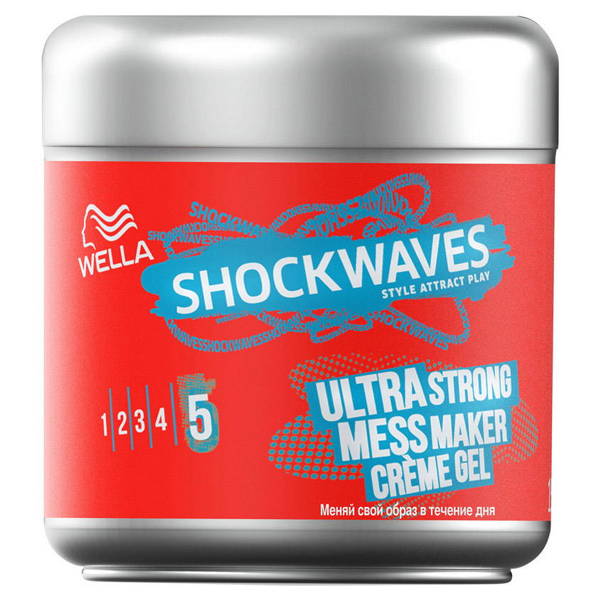 WELLA Shockwaves Крем-гель для укладки волос Ultra Strong Mess Maker суперсильной фиксации