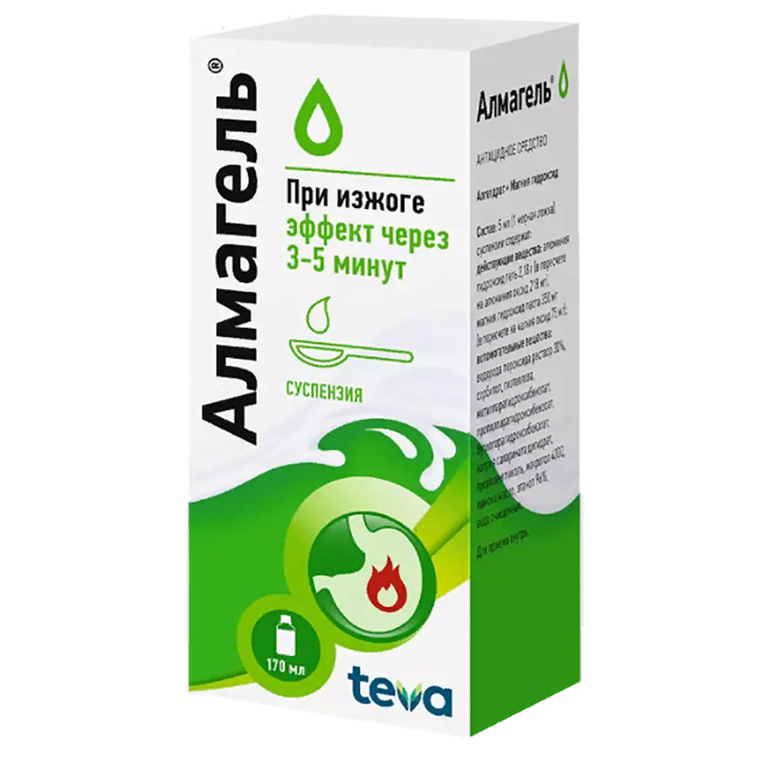 Изображение товара Алмагель сусп. 170мл N1, Алмагель сусп. 170мл N1