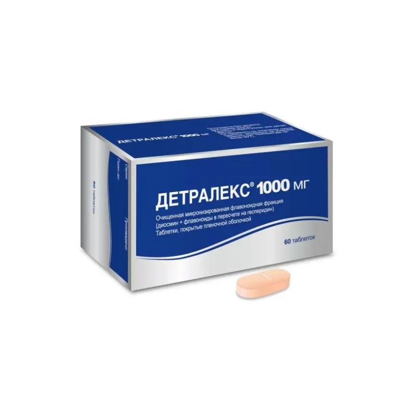 Изображение товара Детралекс 1000мг таблетки N60 для вен и геморроя, лечение и профилактика