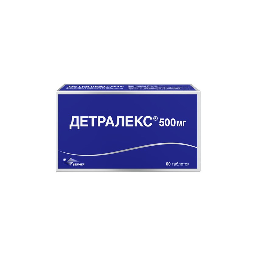 Изображение товара Детралекс таб. п.п.о. 500мг N60 - средство для лечения венозных заболеваний Изображение товара Детралекс таб. п.п.о. 500мг N60 - средство для лечения венозных заболеваний