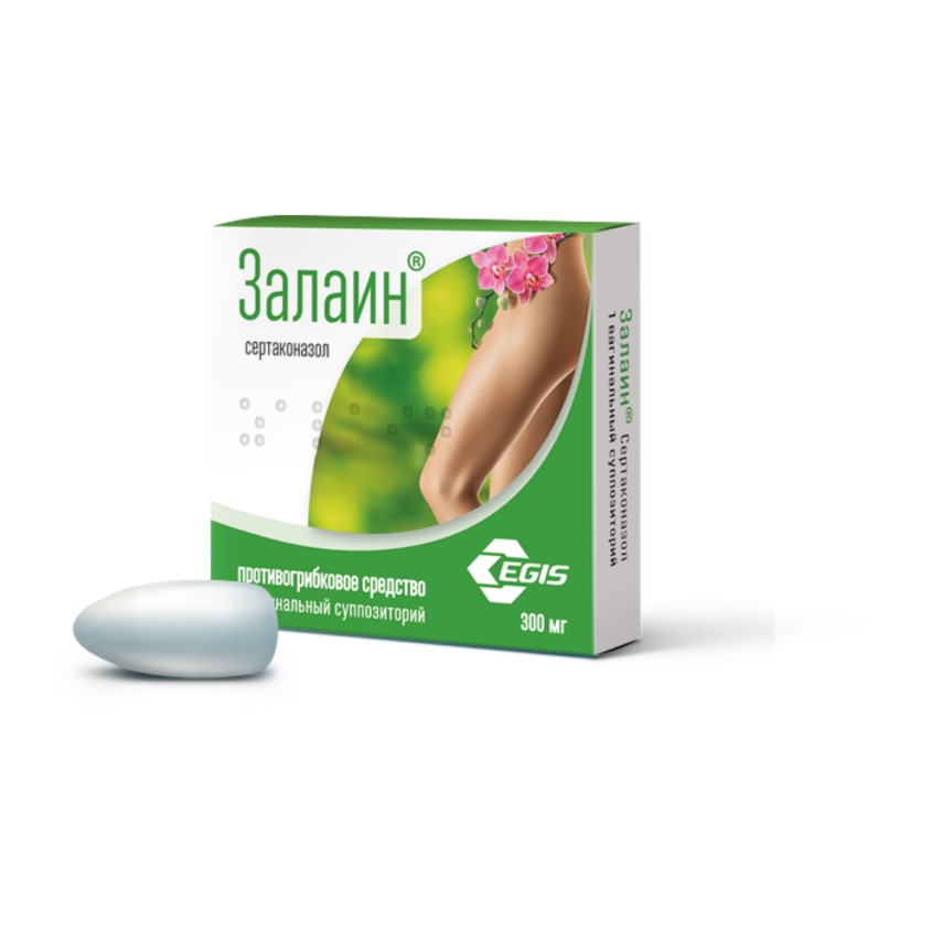 Изображение товара Залаин суппозиторий вагинальный 300 мг N1 для лечения грибковых инфекций влагалища