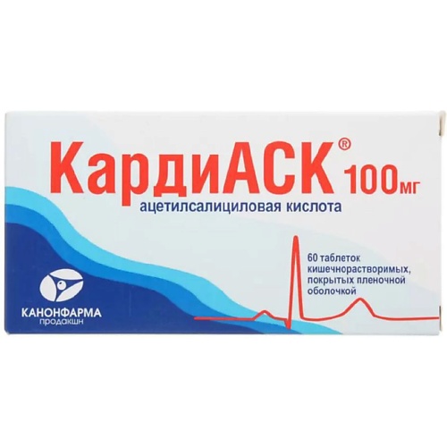 Кардиаск таб. п.п.о кш/раств 100мг N60 AP_018803