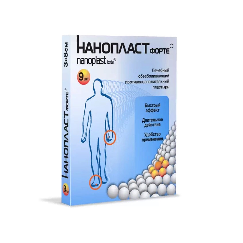 Изображение товара Пластырь Нанопласт форте 3х8см N9 обезболивающ противовоспалит, Пластырь Нанопласт форте 3х8см N9 обезболивающ противовоспалит
