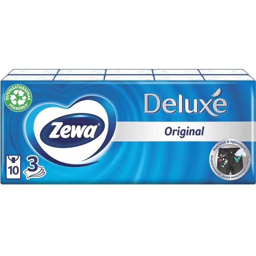 Изображение товара Zewa Deluxe N10×10 3слоя платочки бумажные