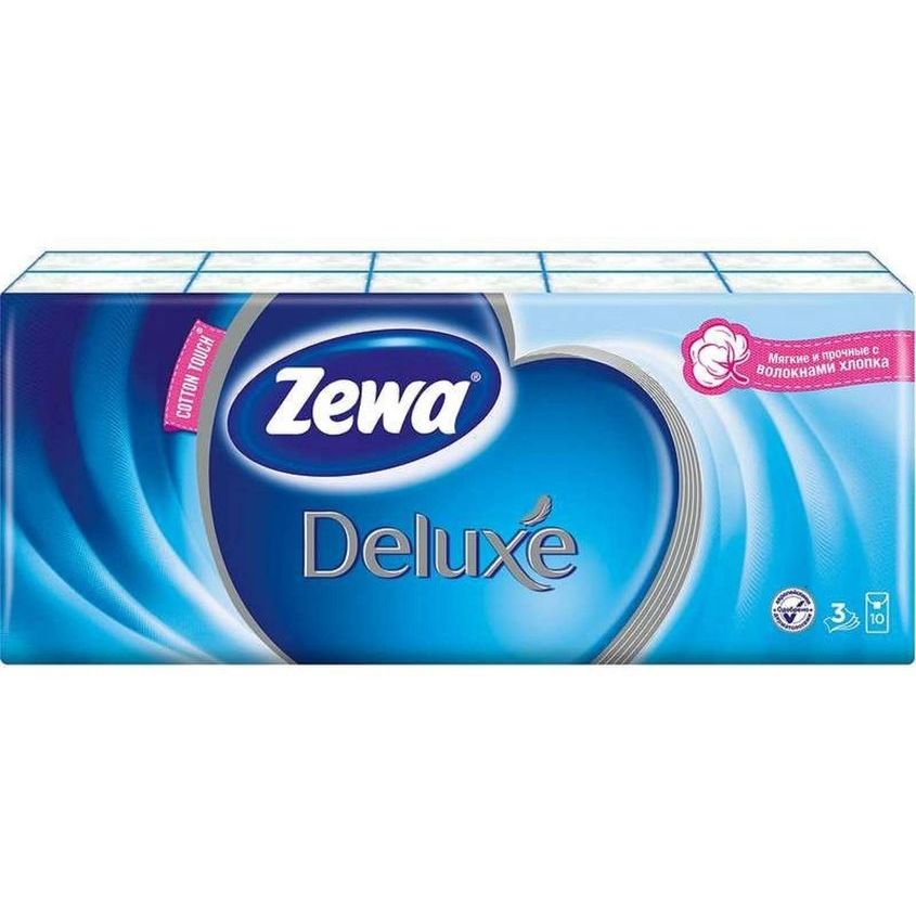 Изображение товара Бумажные платочки Zewa Deluxe Style N10x10 3-слойные без аромата