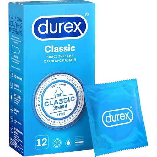АПТЕКА Презервативы Дюрекс/Durex классик N12 аптека презервативы дюрекс durex экстра сейф плотные с допол смазкой n12