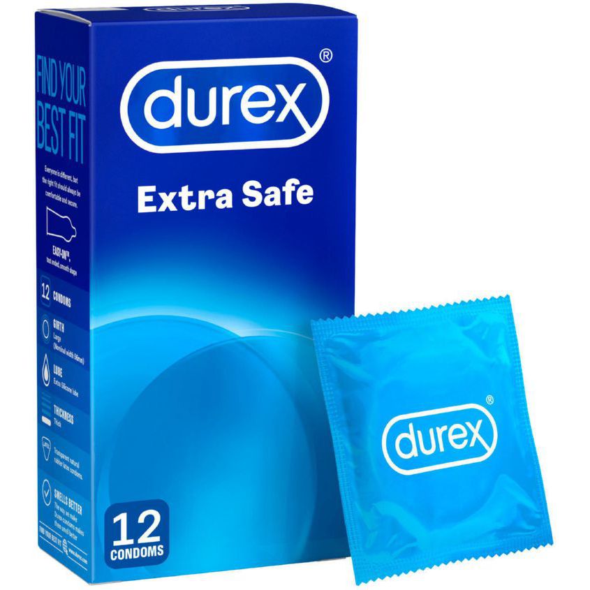 Изображение товара Durex Extra Safe — плотные презервативы с доп. смазкой, 195x56 мм