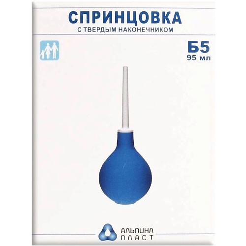 АПТЕКА Спринцовка пвх Б-5 тверд нак 95мл (инд уп) аптека спринцовка medrull пластизольная пвх для медицинских процедур тип а 3 90мл