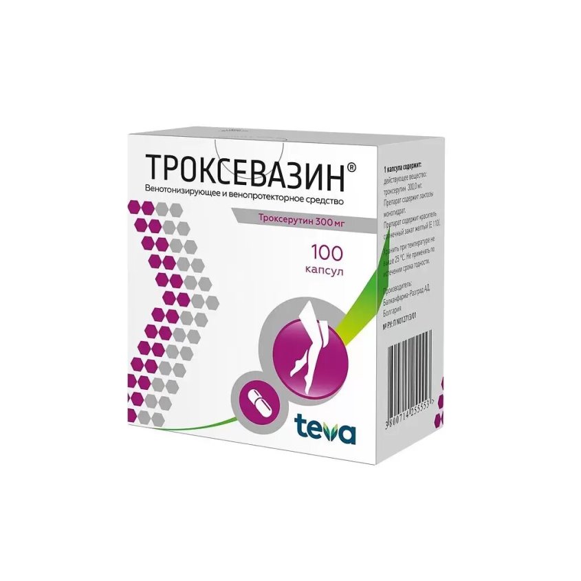 Изображение товара Троксевазин капс. 300мг N100, Троксевазин капс. 300мг N100