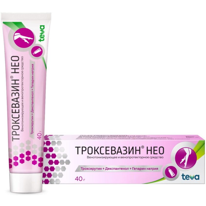 Изображение товара Троксевазин нео гель д/нар. прим. туба 40г №1, ТРОКСЕВАЗИН НЕО ГЕЛЬ Д/НАР. ПРИМ. ТУБА 40Г №1