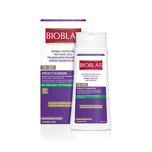 BIOBLAS Шампунь для жирных волос с экстрактом виноградных косточек