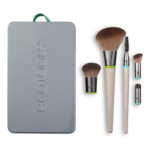 ECOTOOLS Набор кистей для макияжа (5 сменных насадок и 2 ручки) EcoTools Interchangeables Daily Essentials Total Face Kit